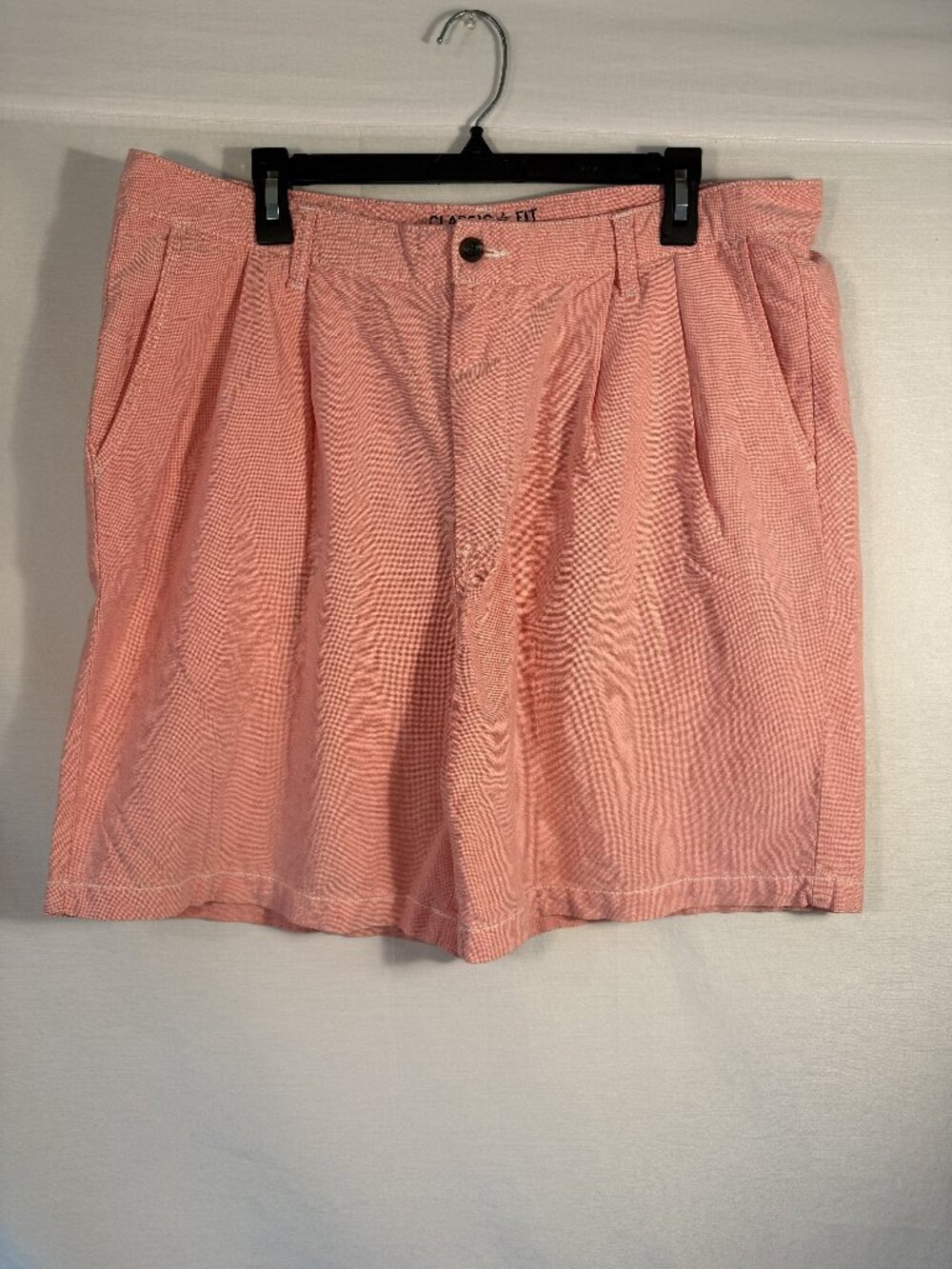 Saddlebred Men's Pleated Classic Fit Shorts Pink Chino 38W
